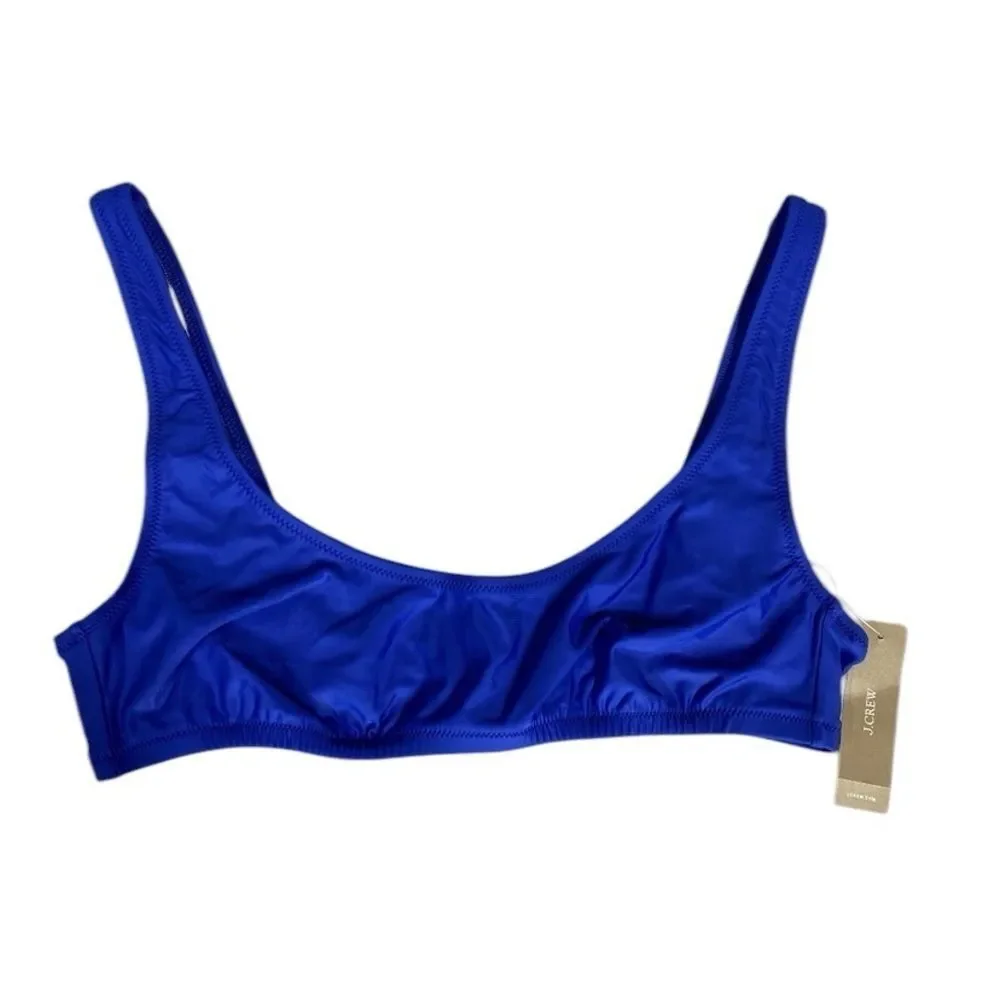 NEW J. Crew Heritage Scoopneck Bikini Top Size M Blue
